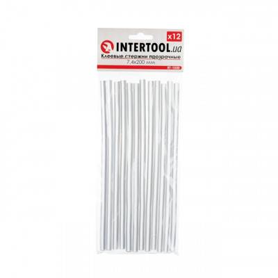 Будкрам купить Комплект прозрачных клеевых стержней 7.4мм*200мм, 12шт INTERTOOL RT-1030