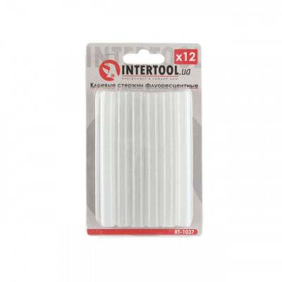 Будкрам купити Комплект флуоресцентных клеевых стержней 11.2 мм*100мм, 12 шт INTERTOOL RT-1037