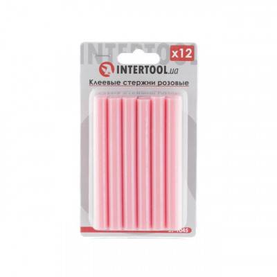 Будкрам купити Комплект розовых клеевых стержней 11.2мм*100мм, 12шт. INTERTOOL RT-1045