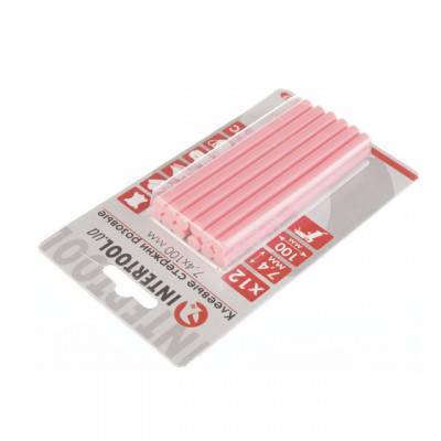 Будкрам купить Комплект розовых клеевых стержней 7.4мм*100мм, 12шт. INTERTOOL RT-1047 Комплект розовых клеевых стержней 7.4мм*100мм, 12шт. INTERTOOL RT-1047 2