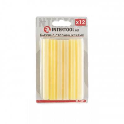 Будкрам купити Комплект желтых клеевых стержней 11.2мм*100мм, 12шт. INTERTOOL RT-1049