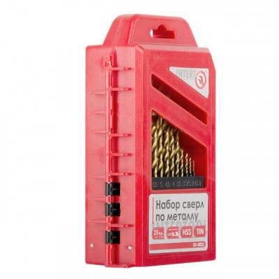 Будкрам купити Набор сверл по металлу HSS 25 шт INTERTOOL SD-0025 Набор сверл по металлу HSS 25 шт INTERTOOL SD-0025 3