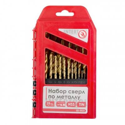 Будкрам купить Набор сверл по металлу HSS 25 шт INTERTOOL SD-0025