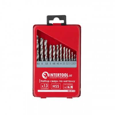 Будкрам купить Набор сверл по металлу HSS 13 шт (1,5-6,5) INTERTOOL SD-0113