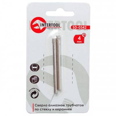 Будкрам купить Сверло алмазное трубчатое по стеклу и керамике 4 мм INTERTOOL SD-0342