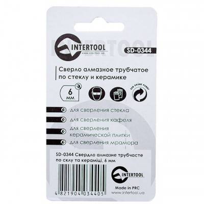 Будкрам купить Сверло алмазное трубчатое по стеклу и керамике 6 мм INTERTOOL SD-0344 Сверло алмазное трубчатое по стеклу и керамике 6 мм INTERTOOL SD-0344 2