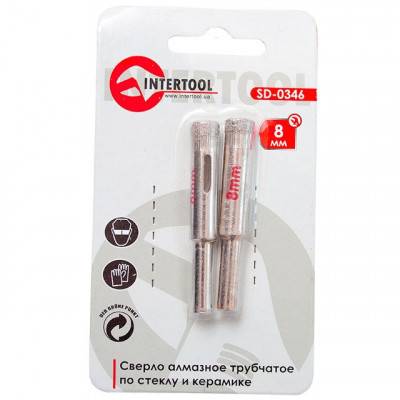 Будкрам купить Сверло алмазное трубчатое по стеклу и керамике 8 мм INTERTOOL SD-0346