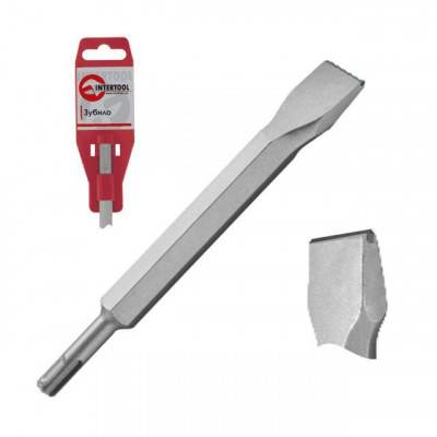 Будкрам купити Зубило по камню SDS PLUS 25мм, 400x17мм с победитовой напайкой INTERTOOL SD-0451