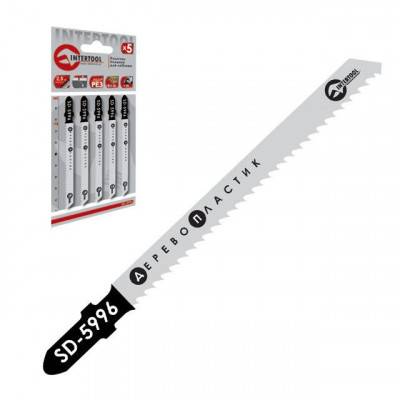 Будкрам купить Полотно пильное для лобзика рабочая длина 75 мм, шаг зуба 2,5 мм для работы по дереву INTERTOOL SD-5996