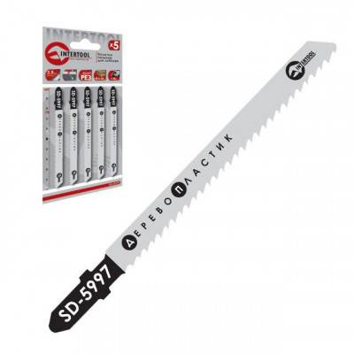 Будкрам купить Полотно пильное для лобзика рабочая длина 75 мм, расстояние между зубьями 2,5 мм для работы по дереву INTERTOOL SD-5997
