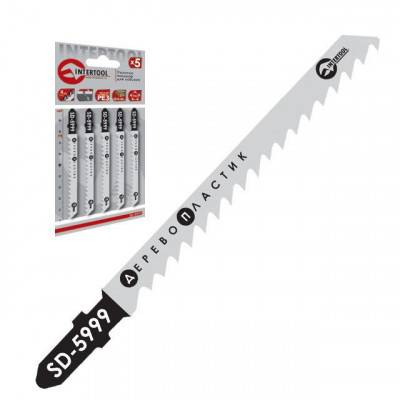 Будкрам купить Полотно пильное для лобзика рабочая длина 75 мм, расстояние между зубьями 4,0 мм для работы по дереву INTERTOOL SD-5999