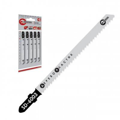 Будкрам купить Полотно пильное для лобзика рабочая длина 90 мм, расстояние между зубьями 3,0 мм для работы по дерев INTERTOOL SD-6003