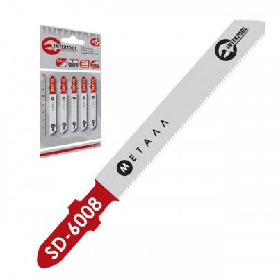 Будкрам купить Полотно пильное для лобзика, длина 50 мм, шаг зуба 0,8 мм для работы c  тонколистовым металлом INTERTOOL SD-6008
