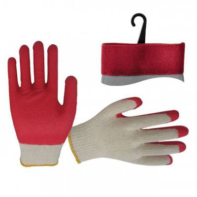 Будкрам купить Перчатка х/б трикотаж покрытая латексом на ладони 8" (красная) INTERTOOL SP-0010