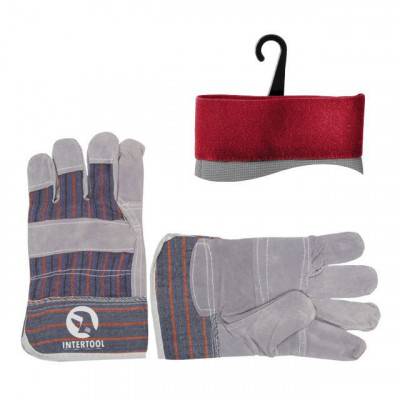 Будкрам купить Перчатка комбинированная из замша и ткани 10,5" INTERTOOL SP-0014
