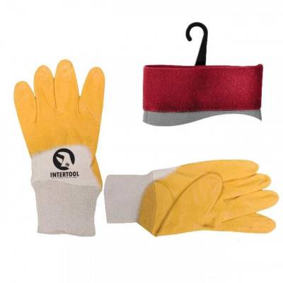 Будкрам купить Перчатка х/б трикотаж покрытая нитрилом на ладони 9" INTERTOOL SP-0109