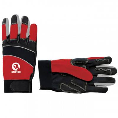 Будкрам купити Перчатка Microfiber со вставками спандекса и неопрена, эластичный манжет на липучке, 9 INTERTOOL SP-0141