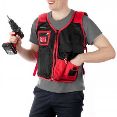 Будкрам купить Жилет слесарно-строительный, 7 карманов, полиэстер INTERTOOL SP-1001