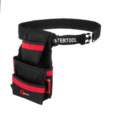 Будкрам купить Сумка поясная слесарно-строительная, 3 кармана, полиэстер INTERTOOL SP-1014