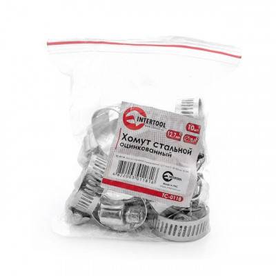 Будкрам купить Хомут стальной оцинкованный 12,7 мм D 18-32 мм (упаковка 10 шт) INTERTOOL TC-0118 Хомут стальной оцинкованный 12,7 мм D 18-32 мм (упаковка 10 шт) INTERTOOL TC-0118 3