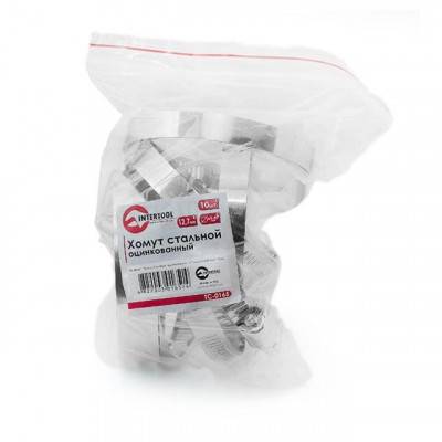 Будкрам купить Хомут стальной оцинкованный 12,7 мм D 65-89 мм (упаковка 10 шт) INTERTOOL TC-0165 Хомут стальной оцинкованный 12,7 мм D 65-89 мм (упаковка 10 шт) INTERTOOL TC-0165 3