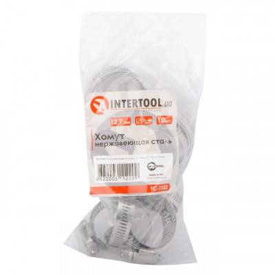 Будкрам купити Хомут нержавеющая сталь 12,7 мм D 21-44 мм INTERTOOL TC-1122 Хомут нержавеющая сталь 12,7 мм D 21-44 мм INTERTOOL TC-1122 3