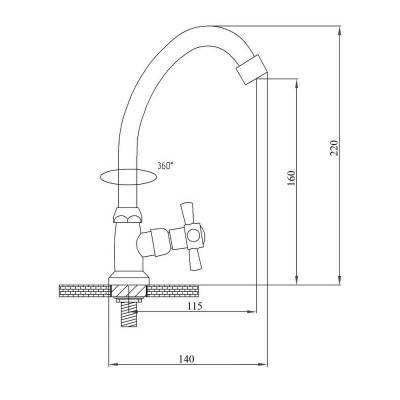 Будкрам купить Кран на одну воду для кухни SW Delta 269 Кран на одну воду для кухни SW Delta 269 2