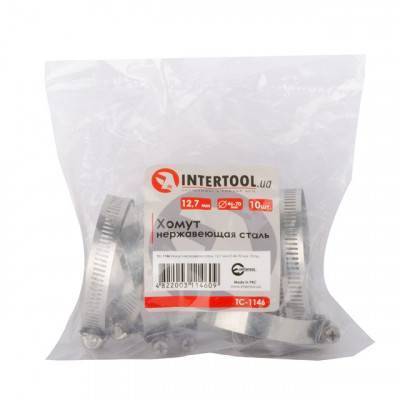 Будкрам купить Хомут нержавеющая сталь 12,7 мм D 46-70 мм INTERTOOL TC-1146 Хомут нержавеющая сталь 12,7 мм D 46-70 мм INTERTOOL TC-1146 2