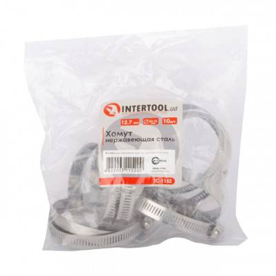 Будкрам купить Хомут нержавеющая сталь 12,7 мм D 52-76 мм INTERTOOL TC-1152 Хомут нержавеющая сталь 12,7 мм D 52-76 мм INTERTOOL TC-1152 2