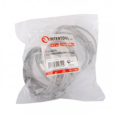 Будкрам купить Хомут нержавеющая сталь 12,7 мм D 65-89 мм INTERTOOL TC-1165 Хомут нержавеющая сталь 12,7 мм D 65-89 мм INTERTOOL TC-1165 2