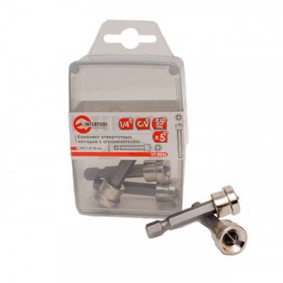 Будкрам купити Комплект отверточных насадок c ограничителем PH2 1/4" x 50 мм INTERTOOL VT-0036