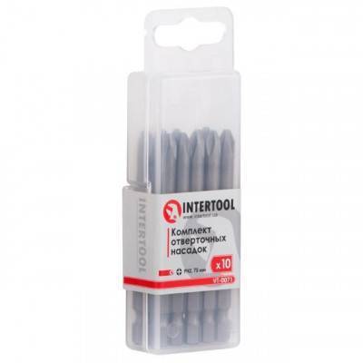Будкрам купити Комплект удлиненных отверточных насадок PH2*75 мм уп. 10 шт. INTERTOOL VT-0071