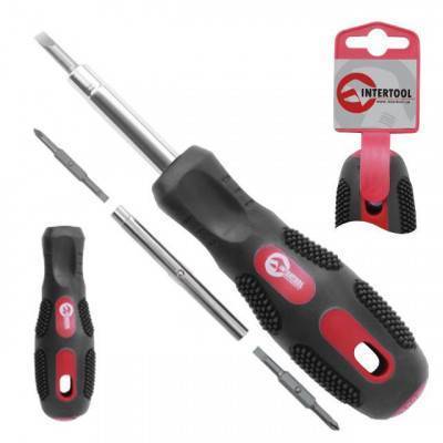 Будкрам купить Отвертка 6 в 1 обрезиненная ручка INTERTOOL VT-1004