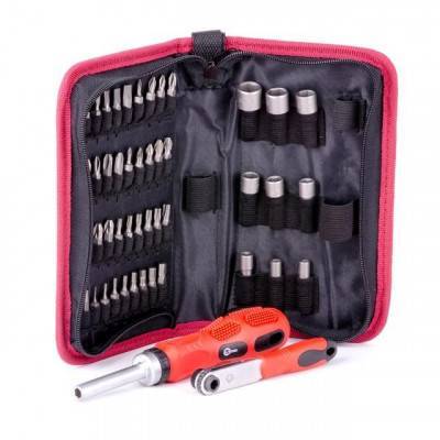 Будкрам купить Отвертка реверсивная с комплектом насадок и трещоткой, чехол ткань 48 ед INTERTOOL VT-1048 Отвертка реверсивная с комплектом насадок и трещоткой, чехол ткань 48 ед INTERTOOL VT-1048 5