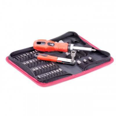 Будкрам купить Отвертка реверсивная с комплектом насадок и трещоткой, чехол ткань 48 ед INTERTOOL VT-1048 Отвертка реверсивная с комплектом насадок и трещоткой, чехол ткань 48 ед INTERTOOL VT-1048 7