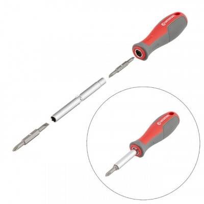 Будкрам купить Отвертка с двухсторонними сменными насадками 6 в 1 (SL6.35*65мм, PH1*5мм, SL8.0*75мм, PH2*6мм, внутренний шестигранник 6мм, 8мм INTERTOOL VT-3341 Отвертка с двухсторонними сменными насадками 6 в 1 (SL6.35*65мм, PH1*5мм, SL8.0*75мм, PH2*6мм, внутренний шестигранник 6мм, 8мм INTERTOOL VT-3341 2