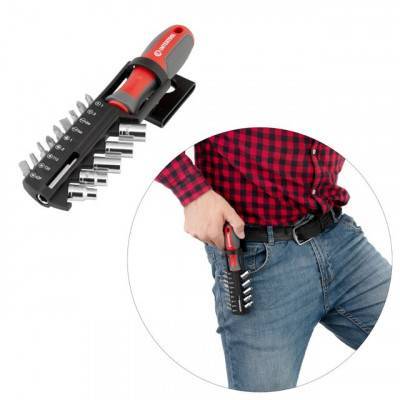 Будкрам купить Отвертка с магнитным держателем для насадок 1/4" 100 мм, с комплектом насадок 15 ед INTERTOOL VT-3343 Отвертка с магнитным держателем для насадок 1/4" 100 мм, с комплектом насадок 15 ед INTERTOOL VT-3343 6