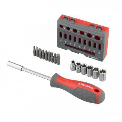 Будкрам купить Отвертка с комплектом насадок 16 ед INTERTOOL VT-3345 Отвертка с комплектом насадок 16 ед INTERTOOL VT-3345 2