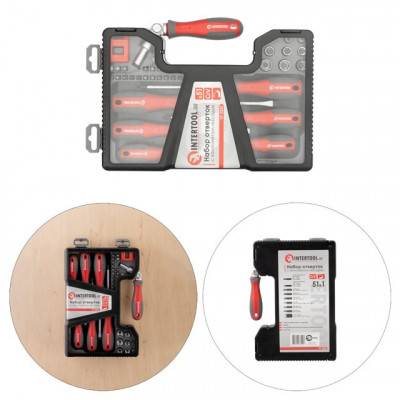 Будкрам купить Набор отверток с комплектом насадок 51 ед INTERTOOL VT-3352 Набор отверток с комплектом насадок 51 ед INTERTOOL VT-3352 3