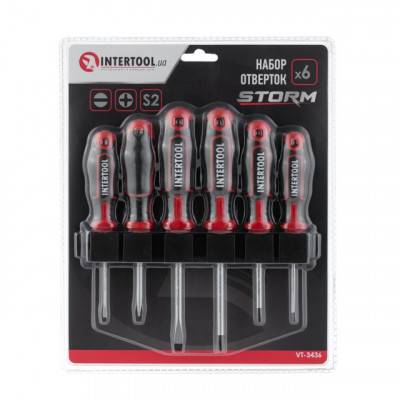 Будкрам купить Набор отверток 6 ед ( SL3.0*75мм, SL5.0*75мм, SL6.0*100мм, PH0*75мм, PH1*75мм, PH2*100мм), STORM INTERTOOL VT-3436 Набор отверток 6 ед ( SL3.0*75мм, SL5.0*75мм, SL6.0*100мм, PH0*75мм, PH1*75мм, PH2*100мм), STORM INTERTOOL VT-3436 5