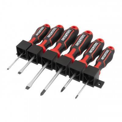 Будкрам купити Набор отверток 6 ед ( SL3.0*75мм, SL5.0*75мм, SL6.0*100мм, PH0*75мм, PH1*75мм, PH2*100мм), STORM INTERTOOL VT-3436