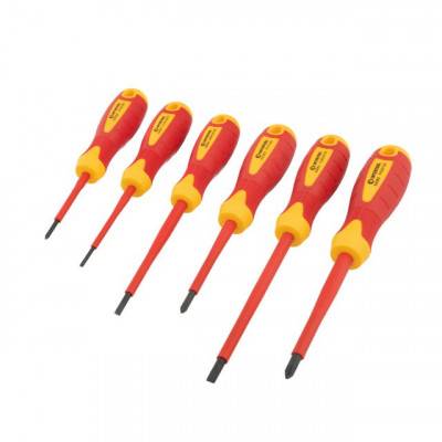Будкрам купити Набор изолированных отверток 6 ед VDE (SL0.4*2.5*75мм, SL0.8*4.0*100мм, SL1*5.5*125мм, PH0*60мм, PH1*80мм, PH2*100мм), STORM INTERTOOL VT-3606