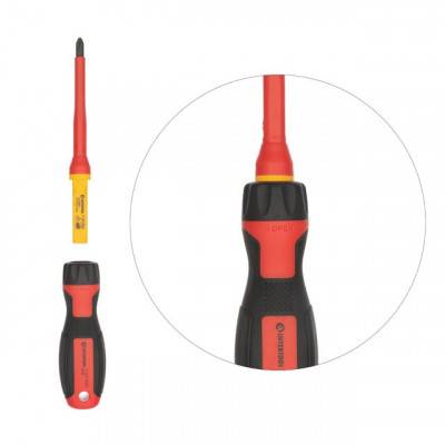 Будкрам купити Набор изолированных отверток с отверткой индикатором 14 ед VDE (SL0.5*3.0*100мм, SL0.8*4.0*100мм, SL1.0*5.5*100мм, SL1.2*6.5*100мм, PH1*80мм, PH2*100 INTERTOOL VT-3614 Набор изолированных отверток с отверткой индикатором 14 ед VDE (SL0.5*3.0*100мм, SL0.8*4.0*100мм, SL1.0*5.5*100мм, SL1.2*6.5*100мм, PH1*80мм, PH2*100 INTERTOOL VT-3614 3