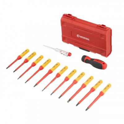 Будкрам купити Набор изолированных отверток с отверткой индикатором 14 ед VDE (SL0.5*3.0*100мм, SL0.8*4.0*100мм, SL1.0*5.5*100мм, SL1.2*6.5*100мм, PH1*80мм, PH2*100 INTERTOOL VT-3614 Набор изолированных отверток с отверткой индикатором 14 ед VDE (SL0.5*3.0*100мм, SL0.8*4.0*100мм, SL1.0*5.5*100мм, SL1.2*6.5*100мм, PH1*80мм, PH2*100 INTERTOOL VT-3614 4