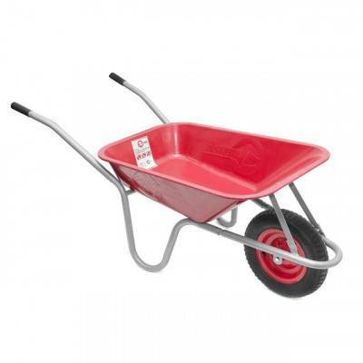 Будкрам купить Тачка садово-строительная, 65 л., 130 кг, 1 пневмоколесо с подшипником 14" (3.50-8). INTERTOOL WB-0613