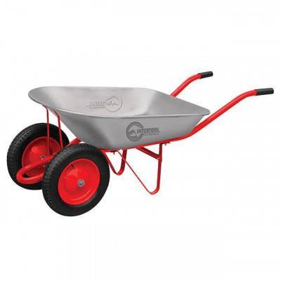 Будкрам купить Тачка садово-строительная, 65 л., 140 кг, 2 пневмоколеса с подшипником 14" (3.50-8). INTERTOOL WB-0623