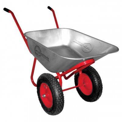 Будкрам купить Тачка садово-строительная, 65 л., 160 кг, 2 пневмоколеса с подшипником 14" (3.50-8). INTERTOOL WB-0625