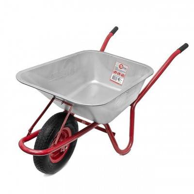 Будкрам купить Тачка садово-строительная, 85 л., 150 кг, 1 пневмоколесо с подшипником 15" (4.00-8). INTERTOOL WB-0813