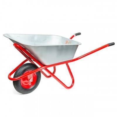 Будкрам купить Тачка садово-строительная, 85 л., 150 кг, 1 пневмоколесо с подшипником 15" (4.00-8) INTERTOOL WB-0815