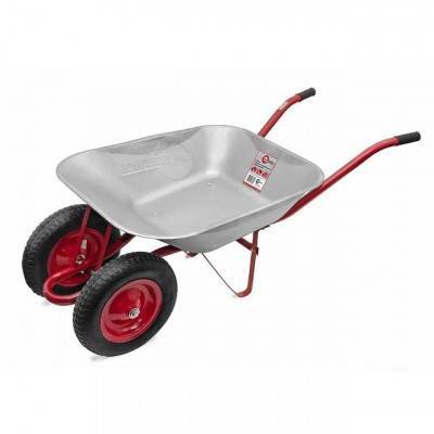 Будкрам купить Тачка садово-строительная, 85 л., 150 кг, 2 пневмоколеса с подшипником 15" (4.00-8). INTERTOOL WB-0823